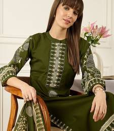 Floral Printed Thread Work Cotton Kurta With Palazzos & Dupatta