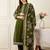 Floral Printed Thread Work Cotton Kurta With Palazzos & Dupatta