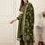 Floral Printed Thread Work Cotton Kurta With Palazzos & Dupatta
