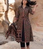 Women Paisley Printed Cotton Kurta with Trousers & With Dupatta