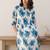 Floral Printed Pleated Round Neck Cotton Straight Kurta With Trouser