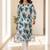 Floral Printed Pleated Round Neck Cotton Straight Kurta With Trouser