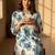 Floral Printed Pleated Round Neck Cotton Straight Kurta With Trouser