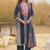 Navy Blue Printed Straight Kurta Trousers Dupatta Set Kurta Sets