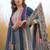Navy Blue Printed Straight Kurta Trousers Dupatta Set Kurta Sets