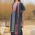 Navy Blue Printed Straight Kurta Trousers Dupatta Set Kurta Sets