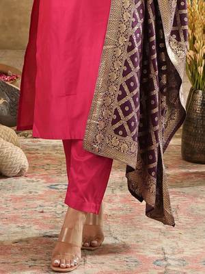 Embroidered Sequinned Kurta With Trousers & Dupatta 6