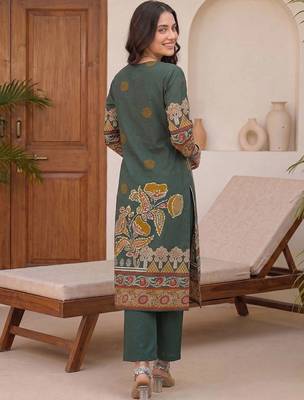 Women Ethnic Motifs Printed Cotton Kurta with Trousers & With Dupatta 4
