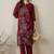 Women Floral Embroidered Thread Work Cotton Kurta with Trousers