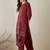 Women Floral Embroidered Thread Work Cotton Kurta with Trousers