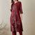 Women Floral Embroidered Thread Work Cotton Kurta with Trousers
