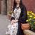 Women Floral Printed Thread Work Cotton Kurta with Trousers & With Dupatta