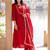 Women Embroidered Empire Thread Work Kurta with Trousers & With Dupatta