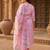 Floral Printed Mandarin Collar Kurta With Trousers & Dupatta