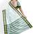 White checked cotton saree with green border