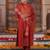 Ethnic Motifs Embroidered Liva Straight Kurta With Trousers & Dupatta