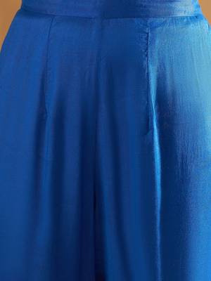 Leheriya Embroidered Georgette Straight Kurta With Trousers & Dupatta 3