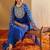 Leheriya Embroidered Georgette Straight Kurta With Trousers & Dupatta
