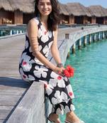 Women Floral Printed Cotton Kurti with Trousers