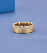 Elegant Matte Gold Diamond Band Ring