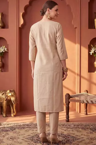 Women Ethnic Motifs Embroidered Thread Work Kurta with Trousers & With Dupatta