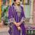 Floral Embroidered V-Neck Zari Organza Straight Kurta With Trousers And Dupatta