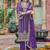 Floral Embroidered V-Neck Zari Organza Straight Kurta With Trousers And Dupatta