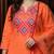 Women Geometric Embroidered V-Neck Mirror Work Kurta with Trousers & Dupatta