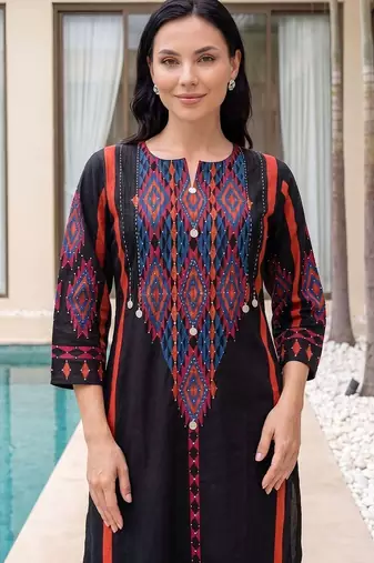 Women Ethnic Motifs Printed Cotton Kurta with Trousers
