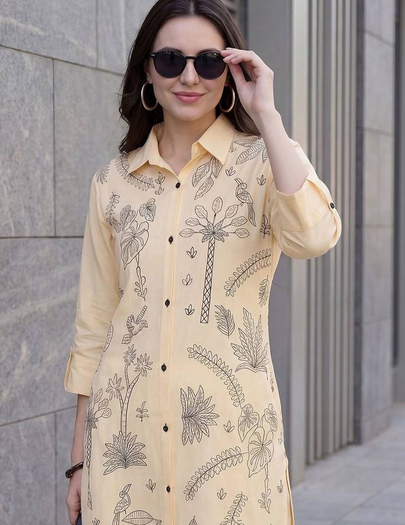 Women Ethnic Motifs Printed Cotton Kurta with Trousers