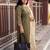 Women Thread Work Kurta with Trousers & With Dupatta
