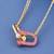 Pink Pave Link Pendant Necklace