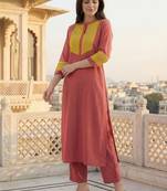 Women Colourblocked Kurta with Trousers