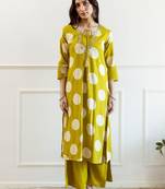 Women Geometric Printed A-Line Kurta with Palazzos