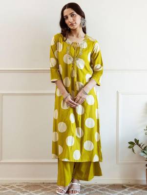 Women Geometric Printed A-Line Kurta with Palazzos 7