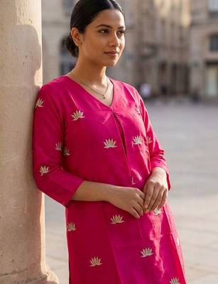 Women Ethnic Motifs Embroidered Thread Work Kurta with Trousers 2