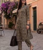 Women Ethnic Motifs Printed Thread Work Cotton Kurta with Trousers