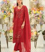 Women Ethnic Motifs Embroidered Thread Work Kurta with Trousers & With Dupatta
