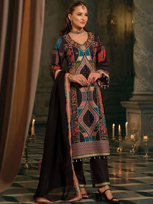 Women Ethnic Motifs Printed Mirror Work Kurta with Palazzos & With Dupatta 3