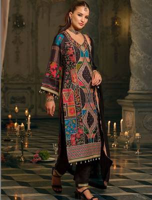 Women Ethnic Motifs Printed Mirror Work Kurta with Palazzos & With Dupatta 4