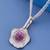 Pink Floral Crystal Pendant Necklace