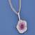Pink Floral Crystal Pendant Necklace