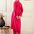Self Design Mandarin Collar Bell Sleeves Straight Kurta With Trousers