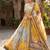 Yellow Tabby Silk Blend Digital Print Embroidered Lehenga Choli Set