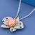 Pink Blossom Crystal Flower Pendant Necklace