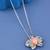 Pink Blossom Crystal Flower Pendant Necklace