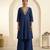 Royal blue embroidered dupion silk co ord set