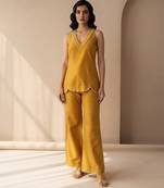 Mustard yellow dupion silk co ord set