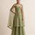 Sage green embroidered dupion silk sharara set