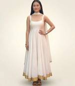 Ivory dupion silk anarkali set